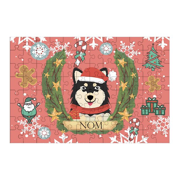 Puzzle chien noël