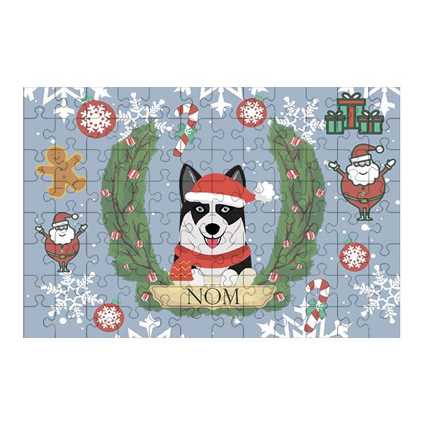 Puzzle chien noël