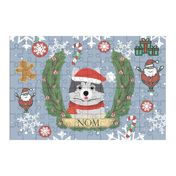 Puzzle chien noël