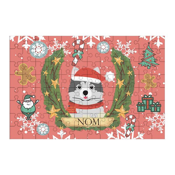 Puzzle chien noël