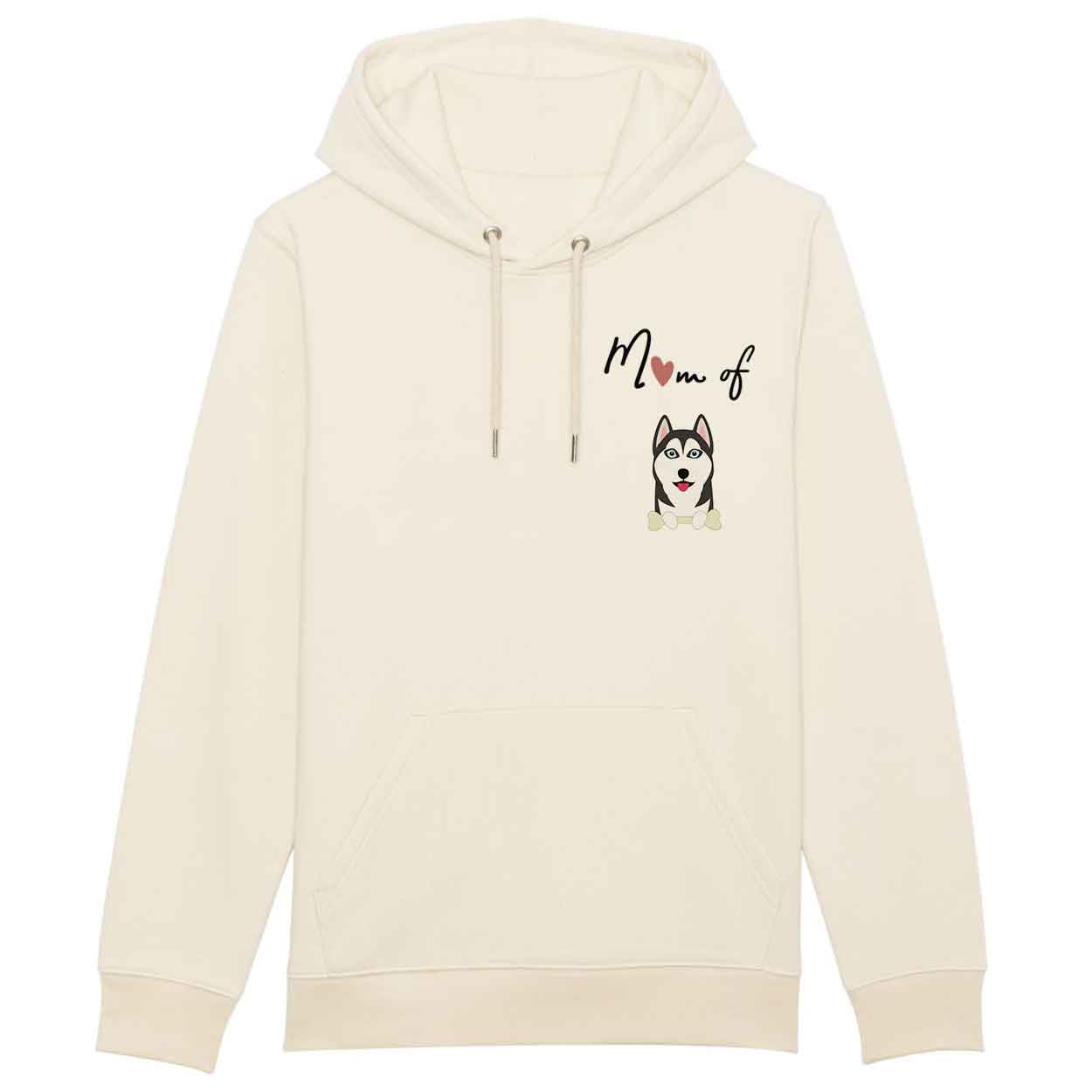 Hoodie-mom-of-dog-husky-noir-et-blanc