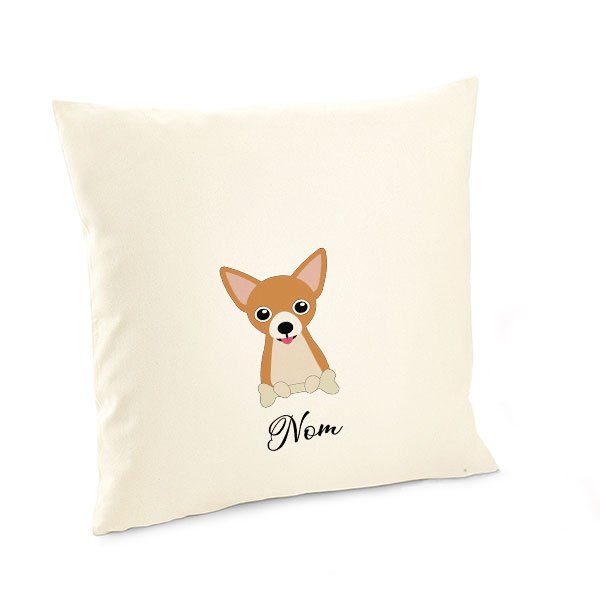Housse-de-coussin-Chihuahua-poil-court-Orange