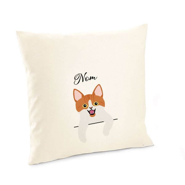 Housse-de-coussin-chat-européen-bicolore-roux-et-blanc