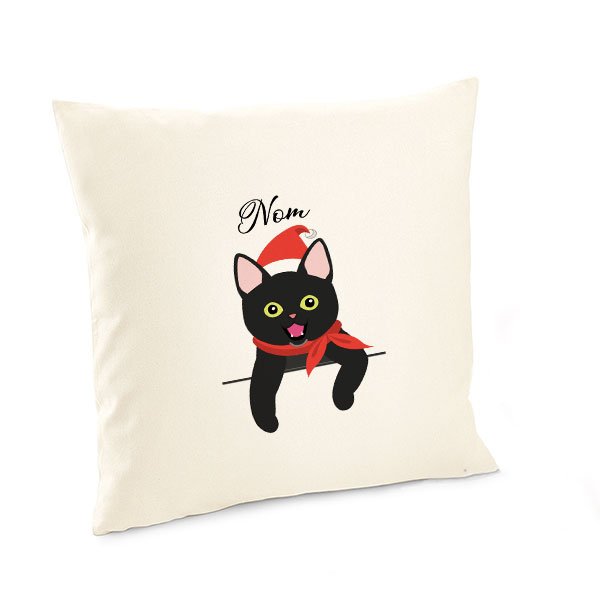 Housse-de-coussin-noel-chat-européen-noir