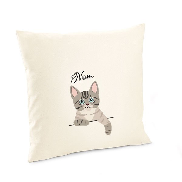 Housse de coussin chat personnalisée