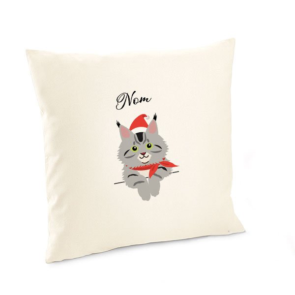 Housse-de-coussin-noel-chat-maine-coon-gris