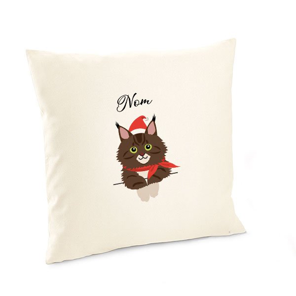 Housse-de-coussin-noel-chat-maine-coon-marron
