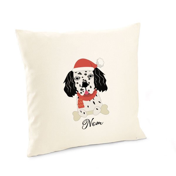 Housse-de-coussin-noel-chien-Setter-Anglais