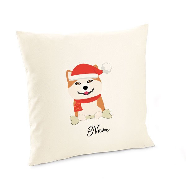 Housse-de-coussin-noel-chien-akita-inu-roux