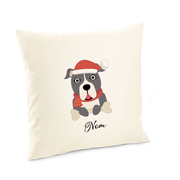 Housse-de-coussin-noel-chien-american-staff-gris