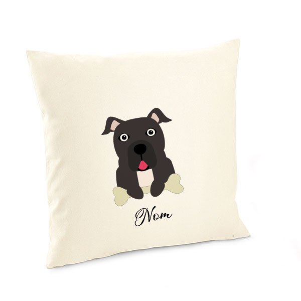 Housse-de-coussin-chien-american-staff-noir