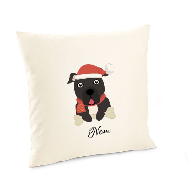 Housse-de-coussin-noel-chien-american-staff-noir