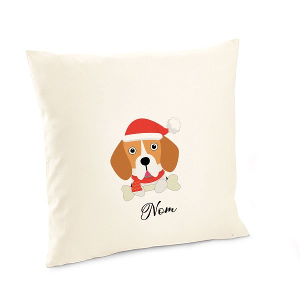 Housse-de-coussin-noel-chien-beagle