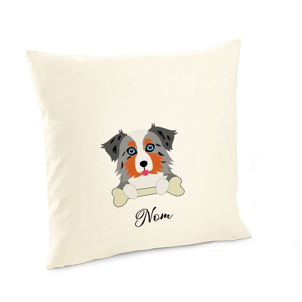 Housse de coussin chien personnalisée