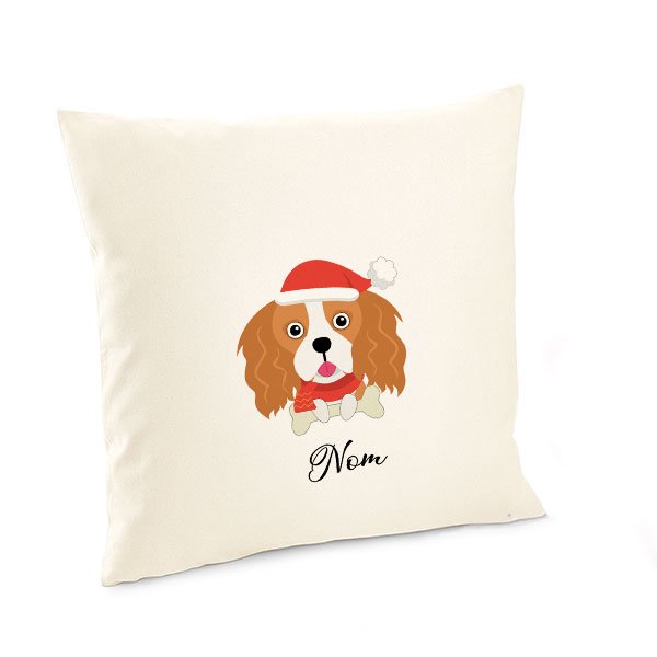Housse-de-coussin-noel-chien-cavalier-king-charles