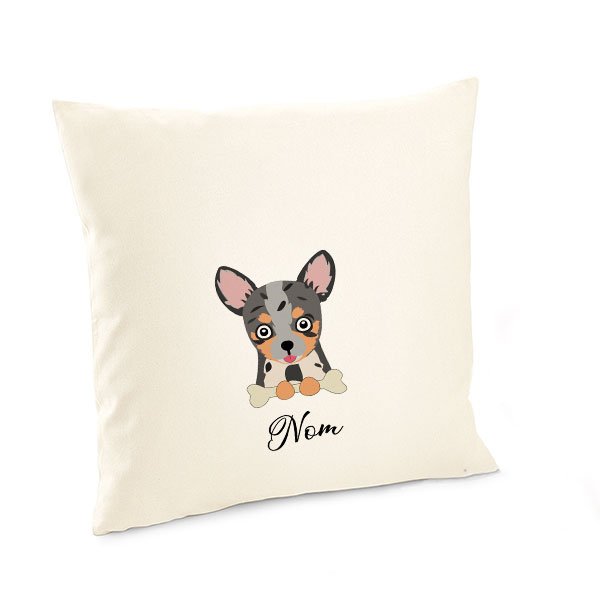 Housse de coussin chien personnalisée