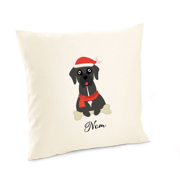 Housse-de-coussin-noel-chien-dogue-allemand-noir