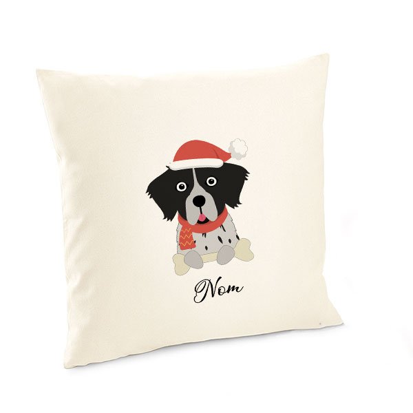 Housse-de-coussin-noel-chien-epagneul