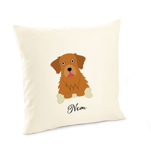 Housse-de-coussin-chien-golden-retriever-doré-foncé
