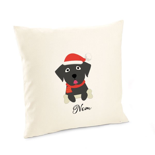 Housse-de-coussin-noel-chien-labrador-noir