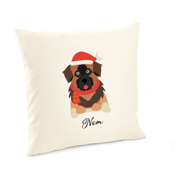 Housse-de-coussin-noel-chien-leonberg
