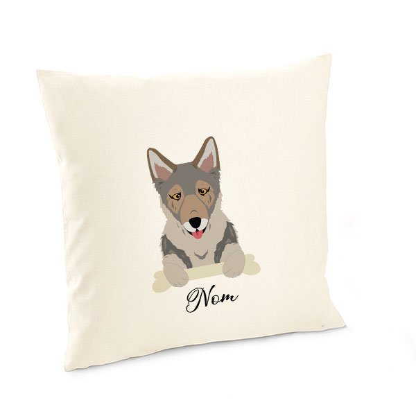 Housse de coussin chien personnalisée