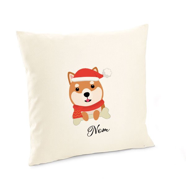 Housse-de-coussin-noel-chien-shiba