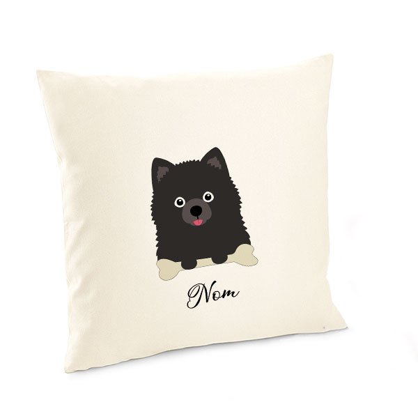 Housse-de-coussin-chien-spitz-noir