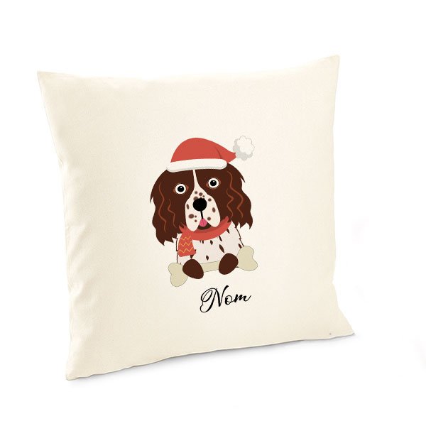 Housse-de-coussin-noel-chien-springer