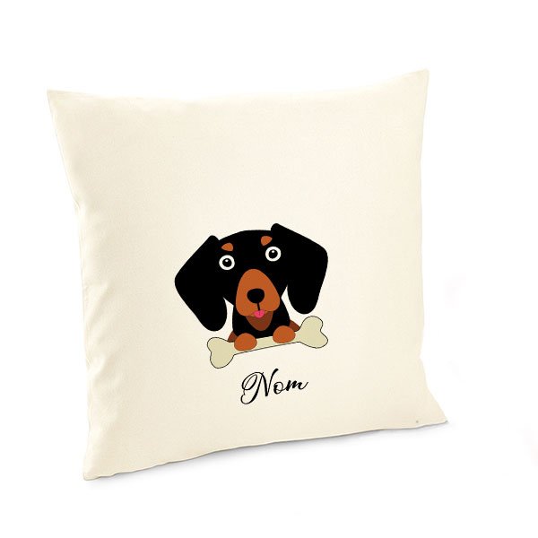 Housse-de-coussin-chien-teckel-noir-et-fauve