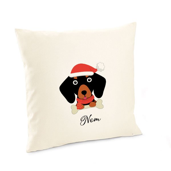 Housse-de-coussin-noel-chien-teckel-noir-et-fauve
