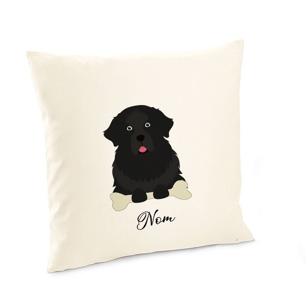 Housse-de-coussin-chien-terre-neuve