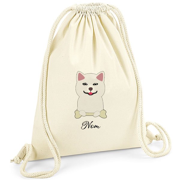 Sac-de-gym-Akita-Inu-blanc