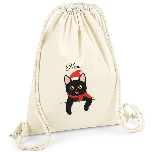 Sac-de-gym-chat-noel-européen-noir