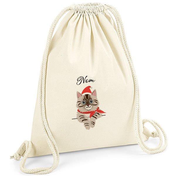 Sac-de-gym-chat-noel-europeen-tigré-marron