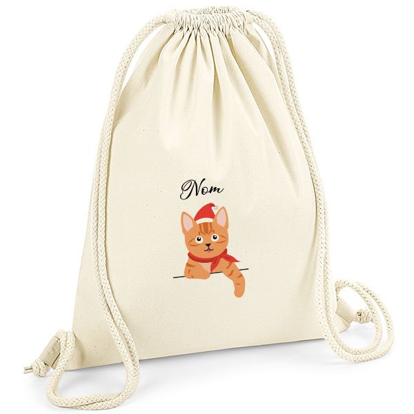 Sac-de-gym-chat-noel-europeen-tigré-roux