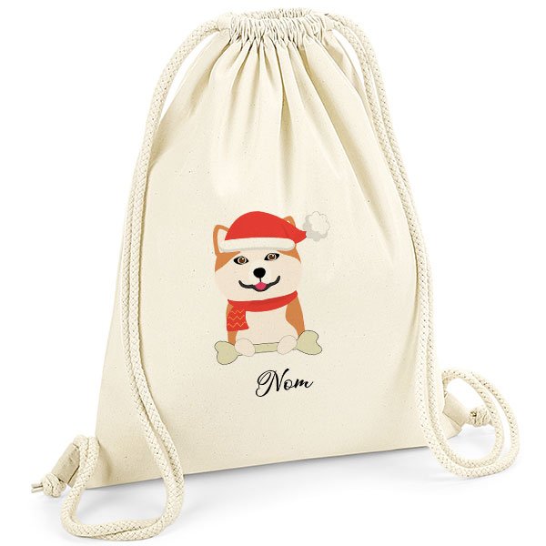Sac-de-gym-noel-chien-akita-inu-roux