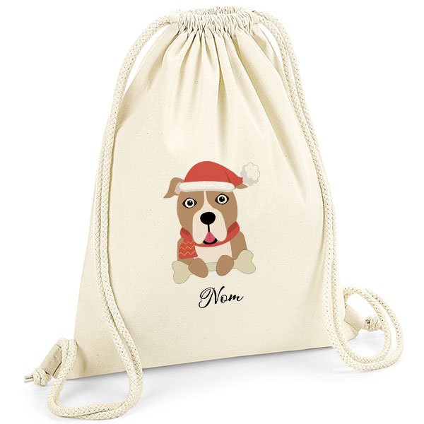Sac-de-gym-noel-chien-american-staff-marron
