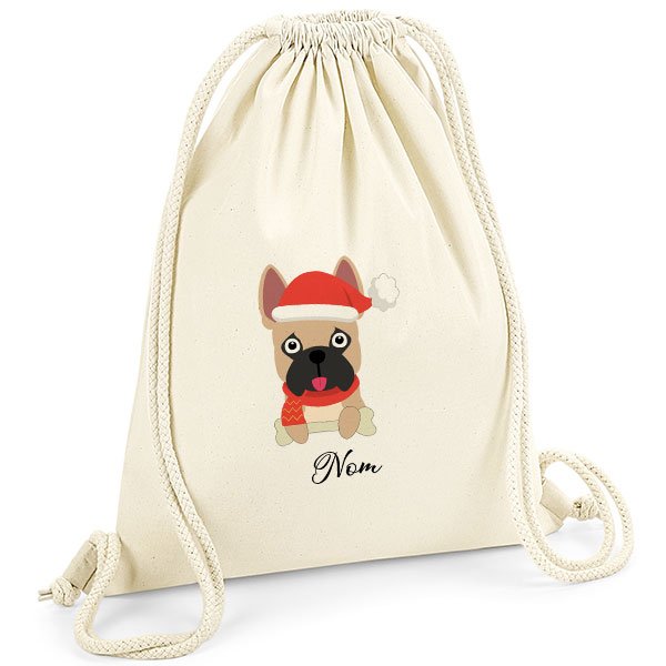 Sac-de-gym-noel-chien-bouledogue-francais-marron