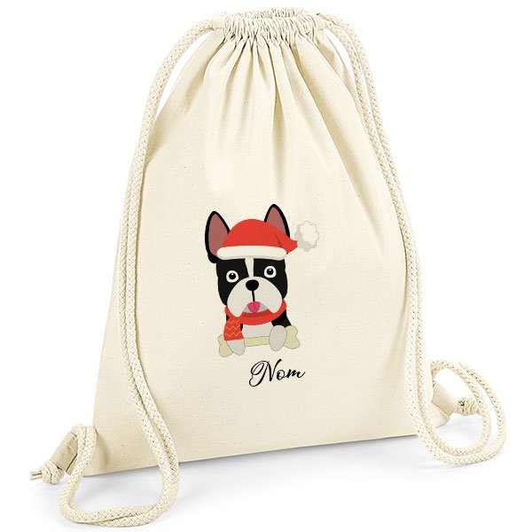 Sac-de-gym-noel-chien-bouledogue-francais-noir