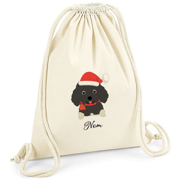 Sac-de-gym-noel-chien-caniche-noir