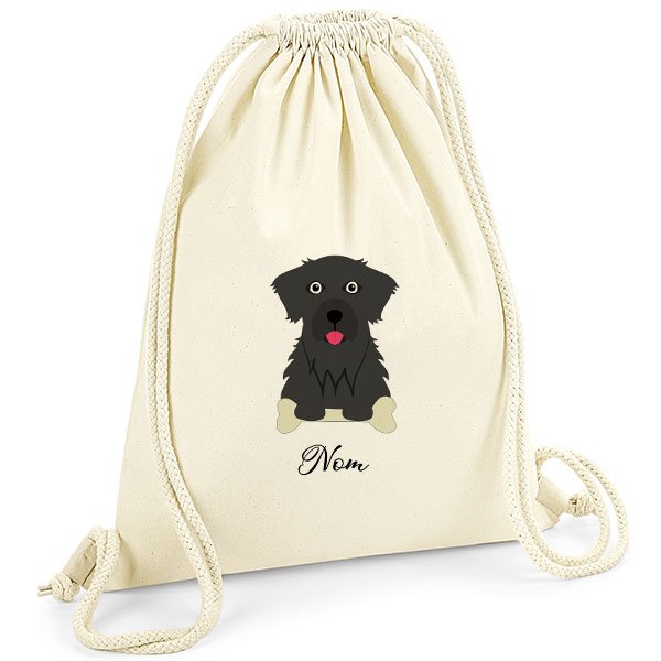 Sac-de-gym-chien-flat-coated-retriever