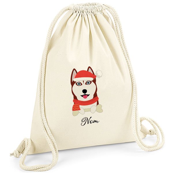 Sac-de-gym-noel-chien-husky-rouge-et-blanc