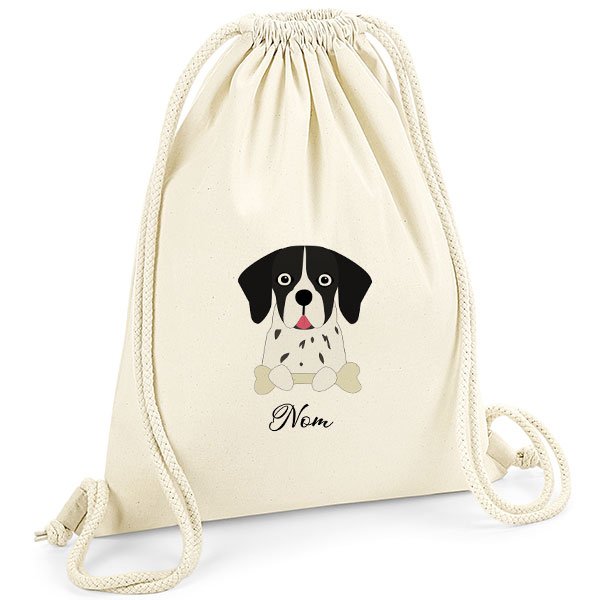 Sac-de-gym-chien-pointer-anglais-noir-et-blanc