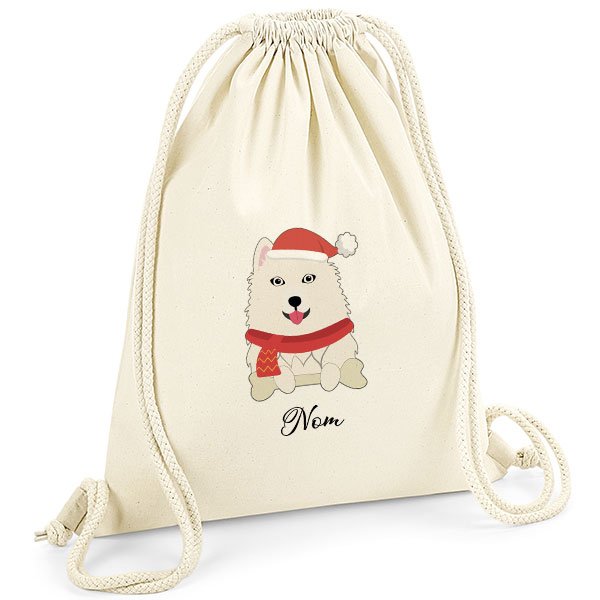 Sac-de-gym-noel-chien-samoyede