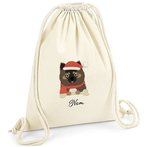 Sac-de-gym-noel-chien-spitz-gris-loup