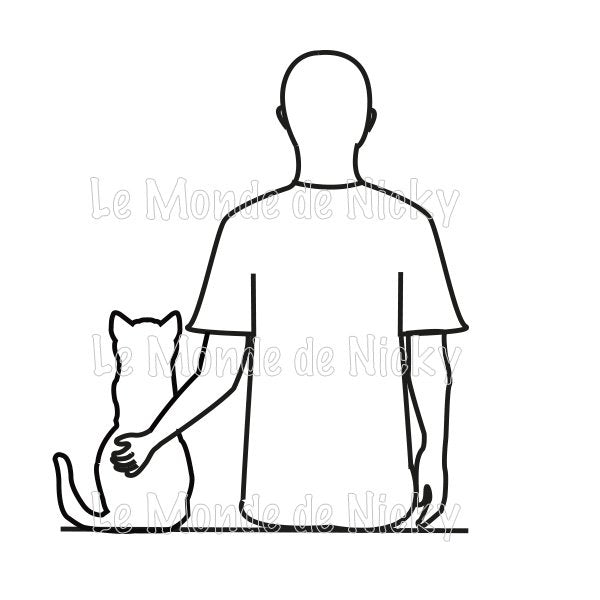 Tee-shirt Maitre et chat