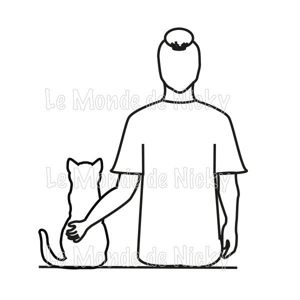 Tee-shirt Maitre et chat