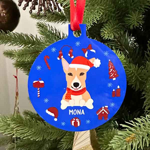 decoration-noel-chien-personnalisé-bleu