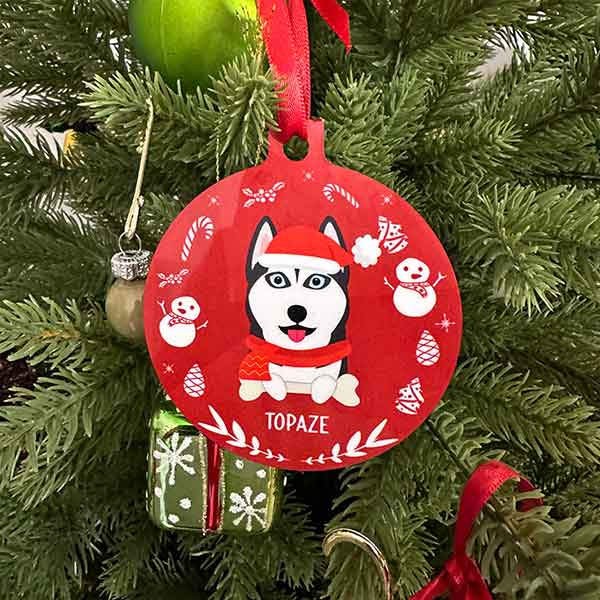 decoration-noel-chien-personnalisé-rouge